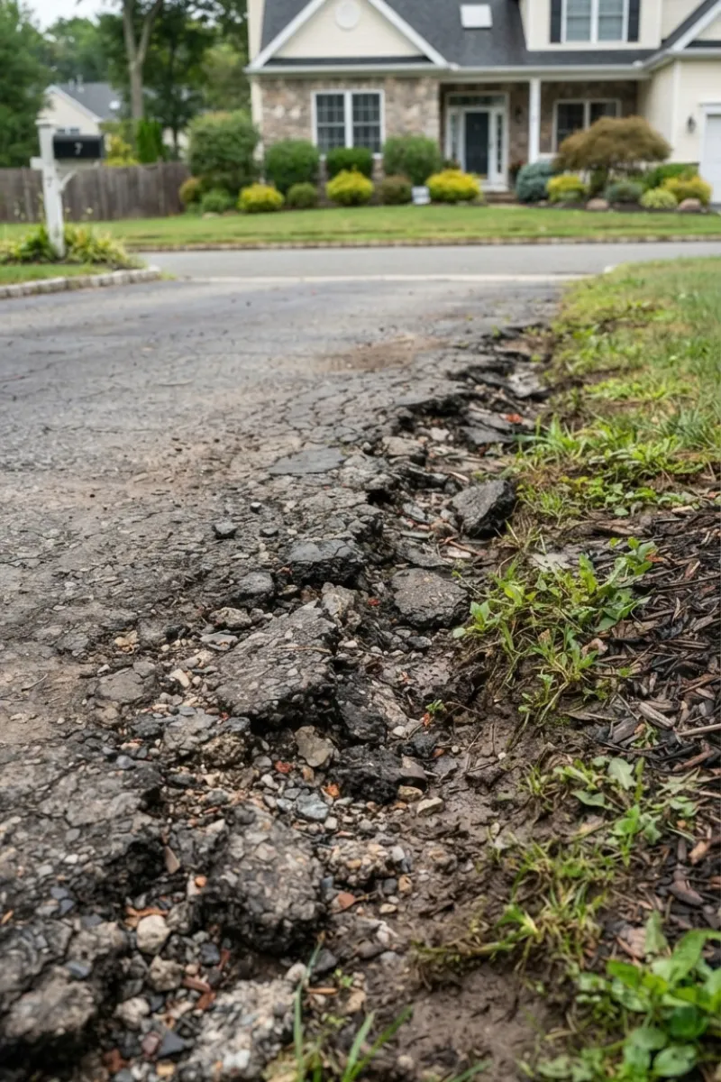 Broken or Crumbling Residential Asphalt Driveways in New Jersey