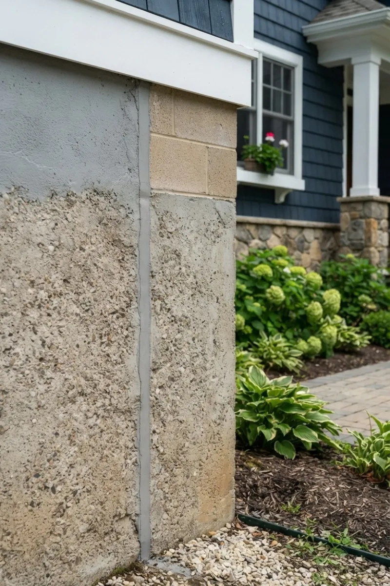 Foundation Crack Repair on Residential Concrete Wall in New Jersey