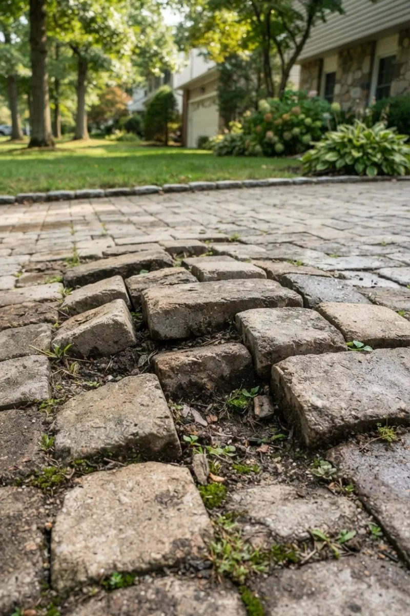 Loose or uneven residential brick driveways in New Jersey