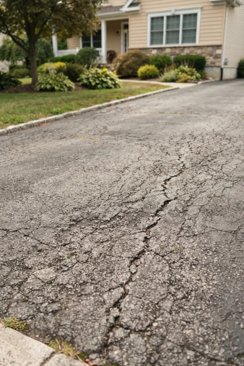 Residential Asphalt Cracked Driveway Problems in New Jersey and New York