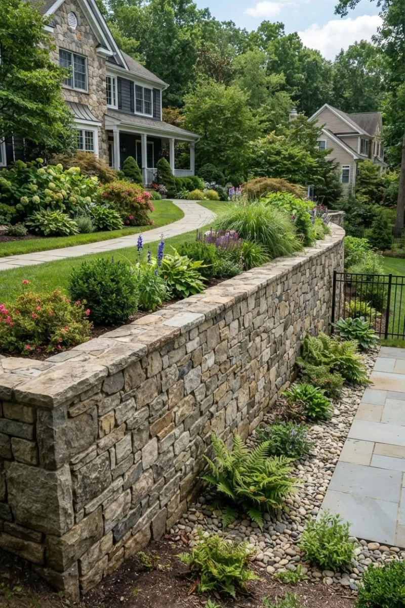 Residential Retaining Wall Construction Project Showcase in New Jersey by Optane Masonry