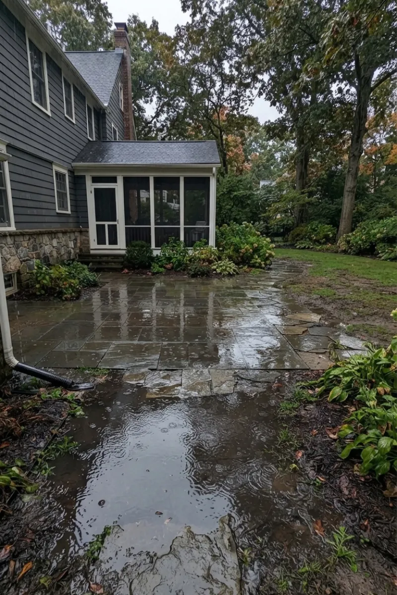 Water Collecting Around Hardscape Areas in New Jersey