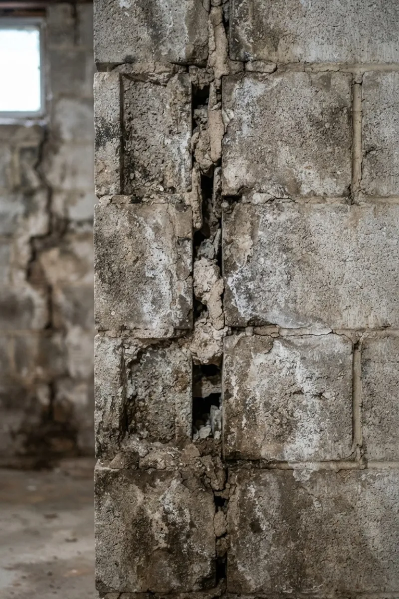 Damaged Mortar Joints in Basement Wall New Jersey