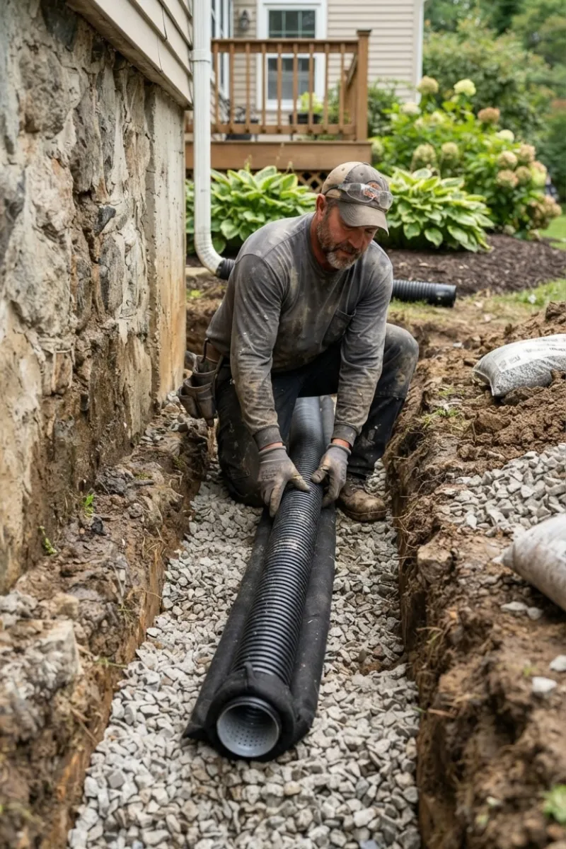 Exterior French Drain Services in Elizabeth New Jersey