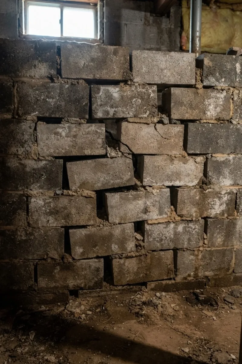 Loose or Displaced Masonry Basement Wall Problem in New Jersey