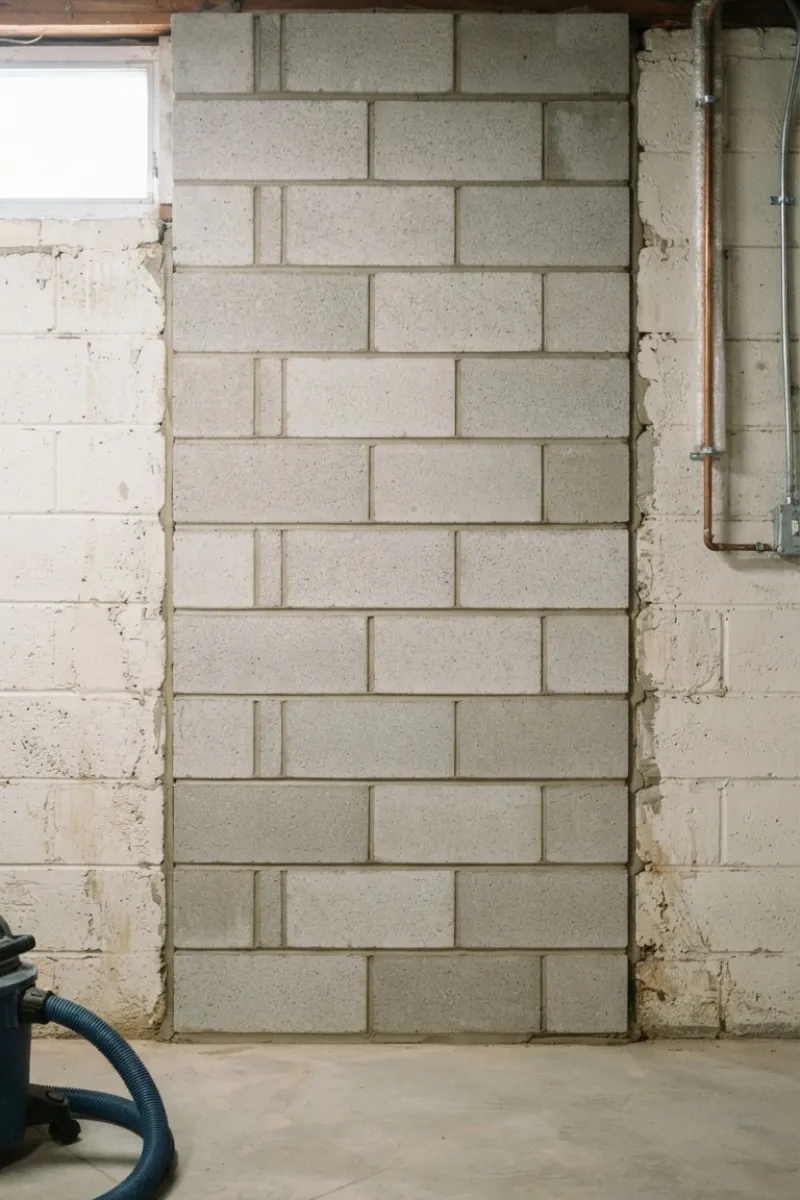 Reconstruction of a residential basement wall foundation in Elizabeth New Jersey
