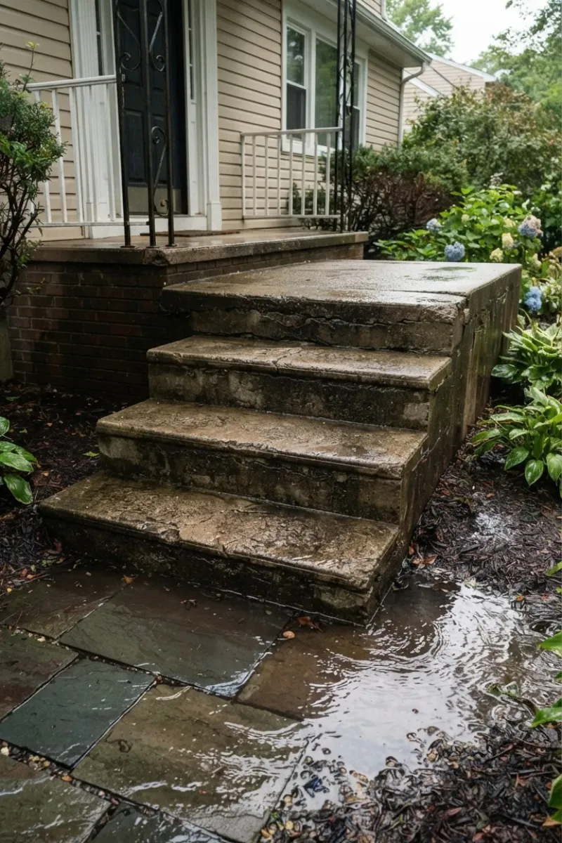 Water Collecting Around the Steps Problem in New Jersey